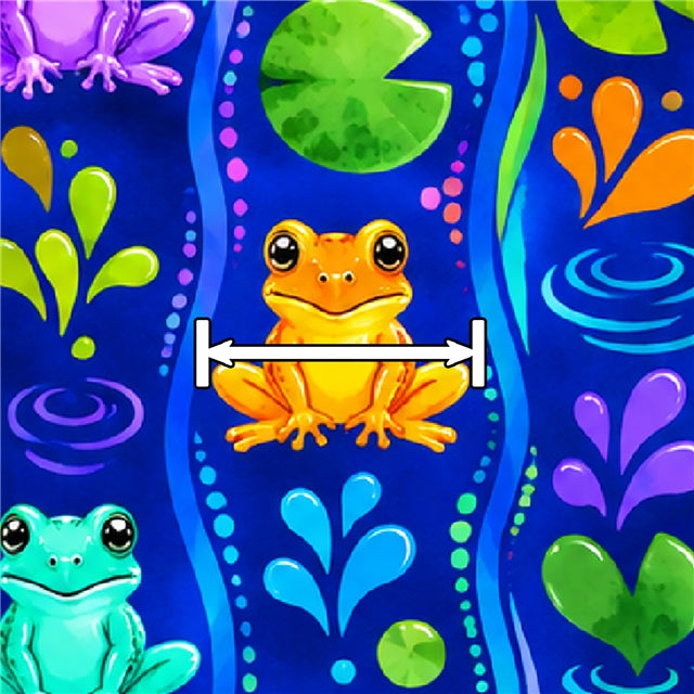 Frogs Lily Pads Pond Printed Faux Leather Sheet FeeFiFauxLeather