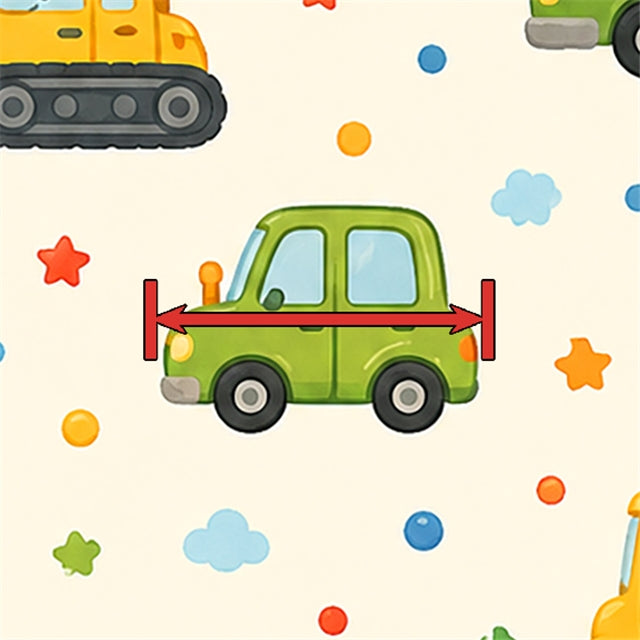 Trucks Cars Excavator Bulldozer Boy Printed Faux Leather Sheet FeeFiFauxLeather