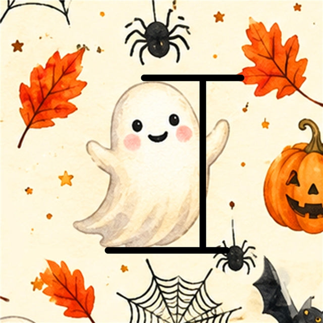 Halloween Pumpkins & Ghost Printed Faux Leather Sheet FeeFiFauxLeather