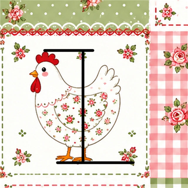 Strawberry Chicken Flowers Printed Faux Leather Sheet FeeFiFauxLeather