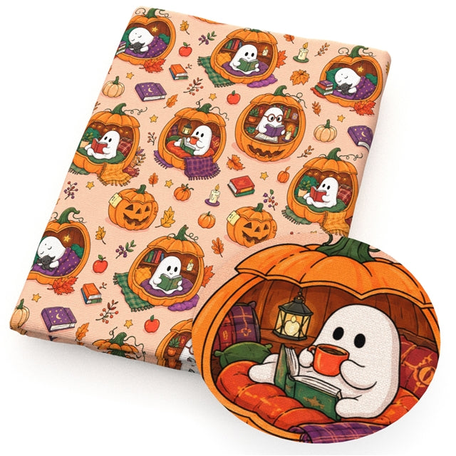 Halloween Fall Pumpkin Printed Faux Leather Sheet FeeFiFauxLeather