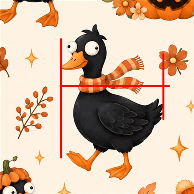 Goose Halloween Fall Pumpkin Printed Faux Leather Sheet FeeFiFauxLeather