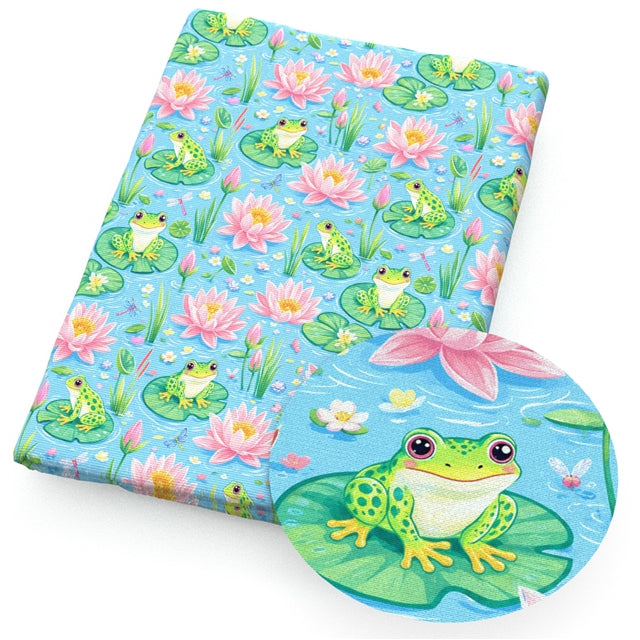 Frogs Animals Printed Faux Leather Sheet FeeFiFauxLeather