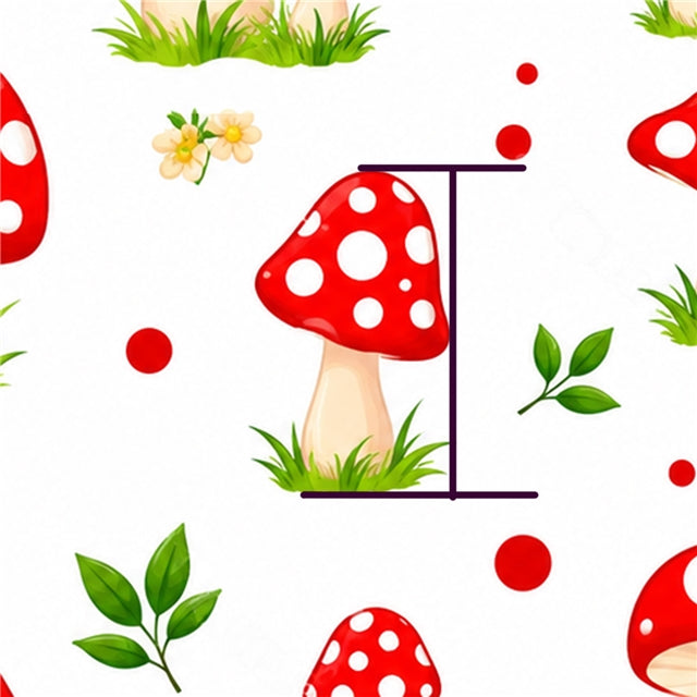 Mushrooms Printed Faux Leather Sheet FeeFiFauxLeather