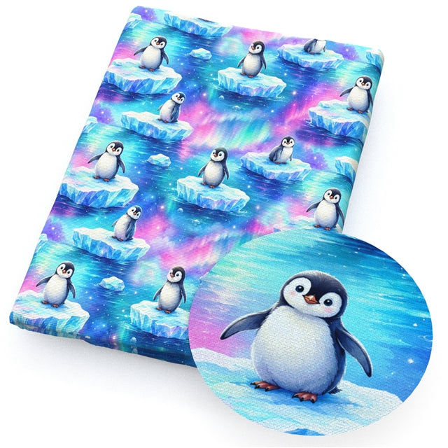 Penguins Printed Faux Leather Sheet FeeFiFauxLeather