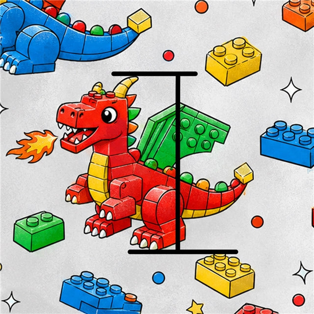 Dragon Lego Boy Printed Faux Leather Sheet FeeFiFauxLeather