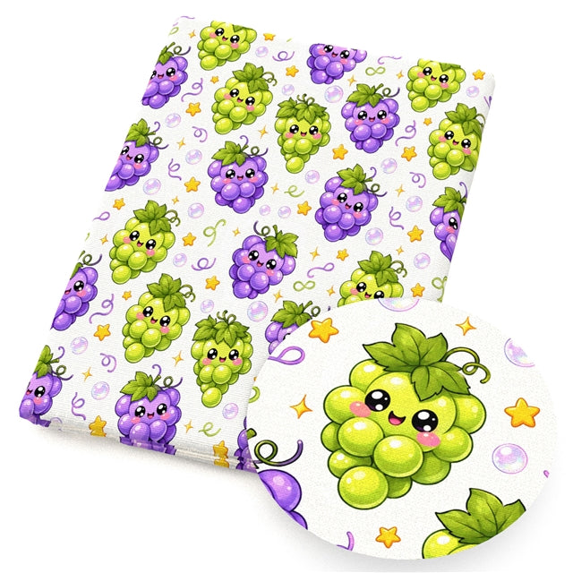 🍇 Grape Expectations 💜💚 Printed Faux Leather Sheet FeeFiFauxLeather