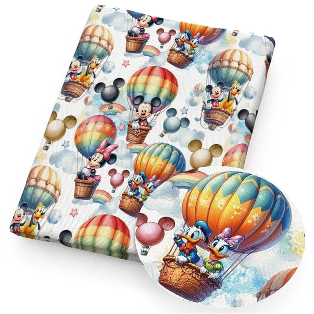 Mouse 🎈Balloon Adventure ☁️ Print Faux Leather Sheet FeeFiFauxLeather