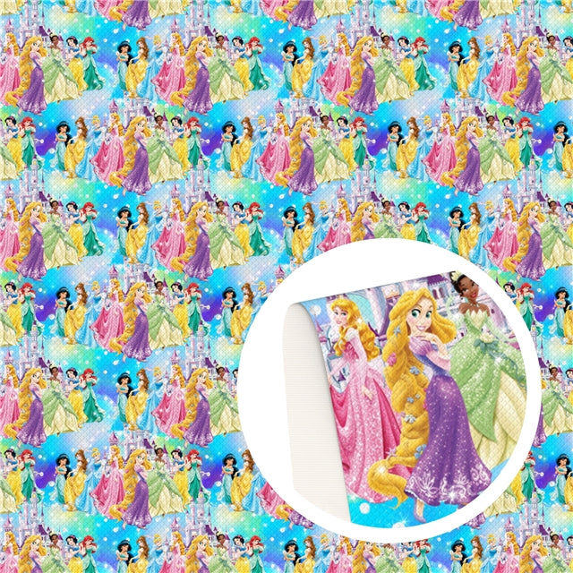 Princesses Printed Faux Leather Sheet FeeFiFauxLeather