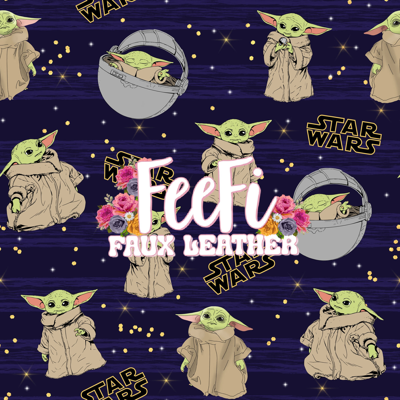 Yoda Litchi Printed Faux Leather Sheet Litchi has a pebble like feel with bright colors
