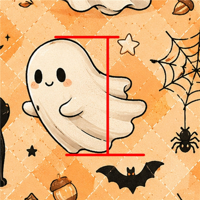 Fall Ghost Halloween Printed Faux Leather Sheet FeeFiFauxLeather