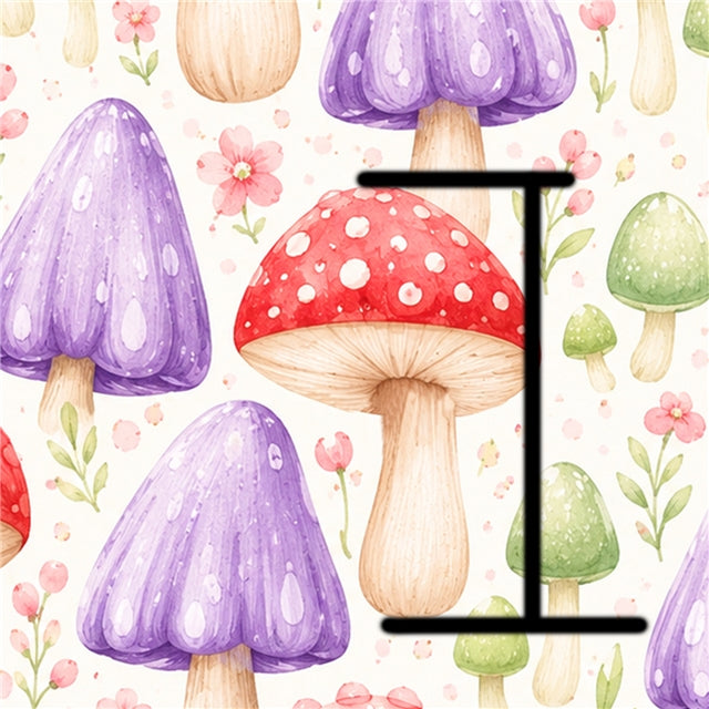 Mushroom Forest Printed Faux Leather Sheet FeeFiFauxLeather