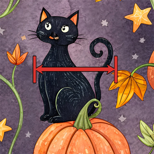 Pumpkin Cat Halloween Printed Faux Leather Sheet FeeFiFauxLeather
