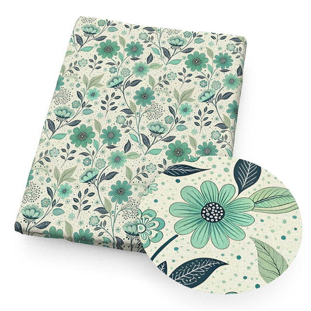 Flowers Printed Faux Leather Sheet FeeFiFauxLeather