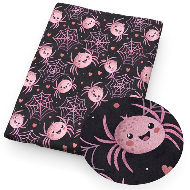 Spider Halloween Printed Faux Leather Sheet FeeFiFauxLeather