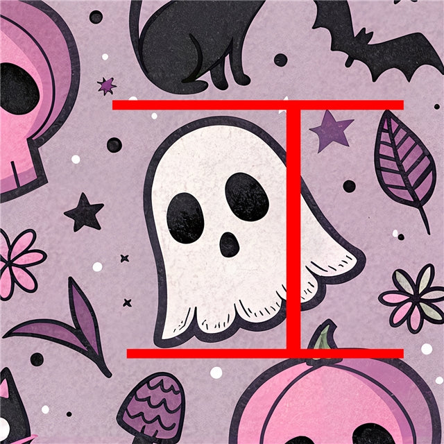 Ghost Skull Halloween Printed Faux Leather Sheet FeeFiFauxLeather