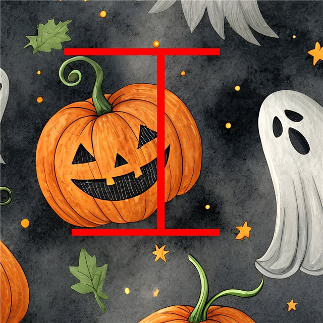 Pumpkin Ghost Halloween Printed Faux Leather Sheet FeeFiFauxLeather