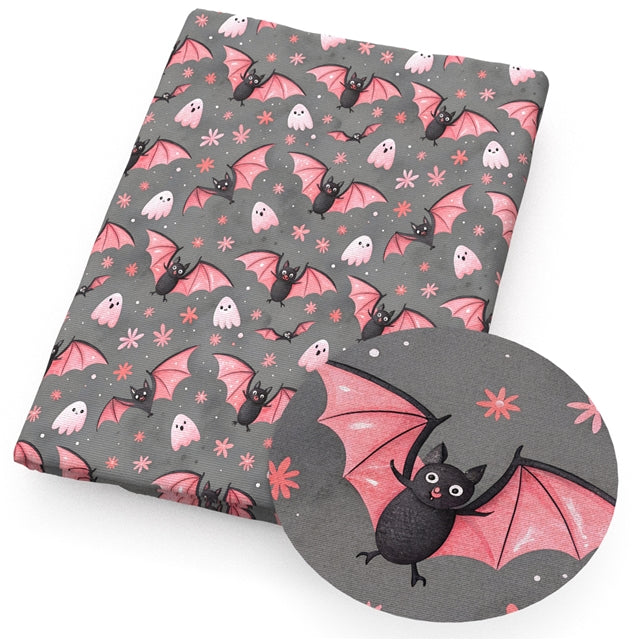 Halloween Bats Printed Faux Leather Sheet FeeFiFauxLeather