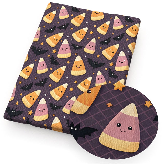 Halloween Candy Corn Printed Faux Leather Sheet FeeFiFauxLeather
