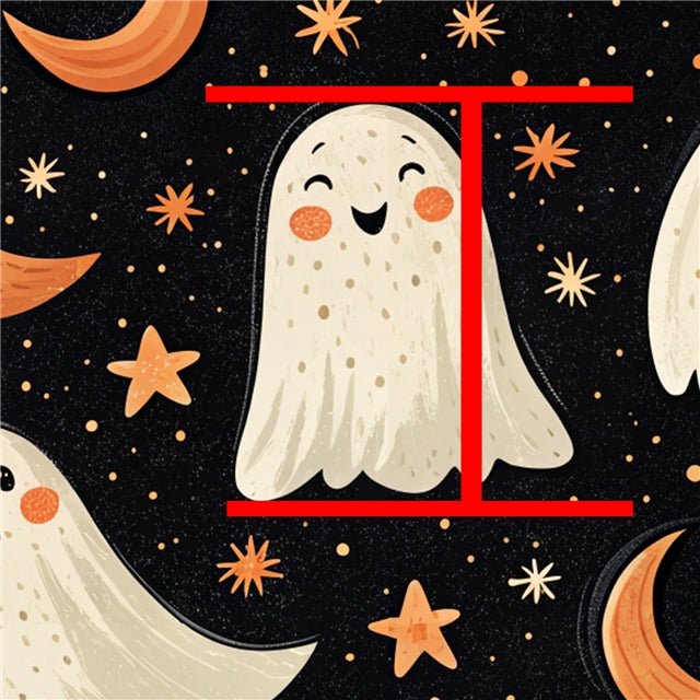 Ghost Halloween Printed Faux Leather Sheet FeeFiFauxLeather