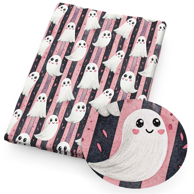Ghost Halloween Printed Faux Leather Sheet FeeFiFauxLeather