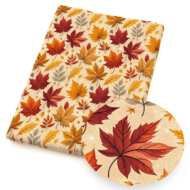 Fall Leaves Faux Leather Sheet FeeFiFauxLeather