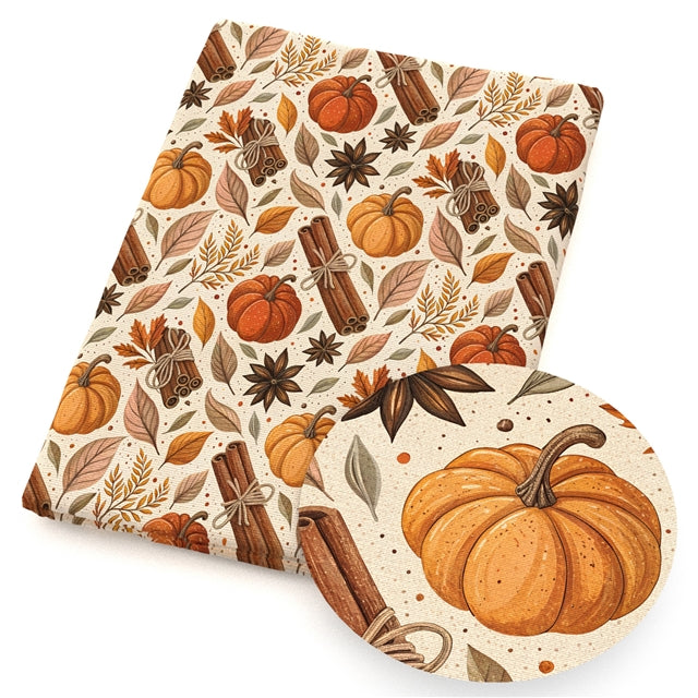 Fall Pumpkin Faux Leather Sheet FeeFiFauxLeather