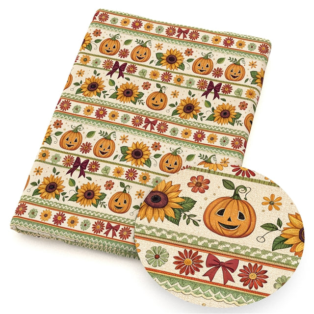 Fall Pumpkin Faux Leather Sheet FeeFiFauxLeather