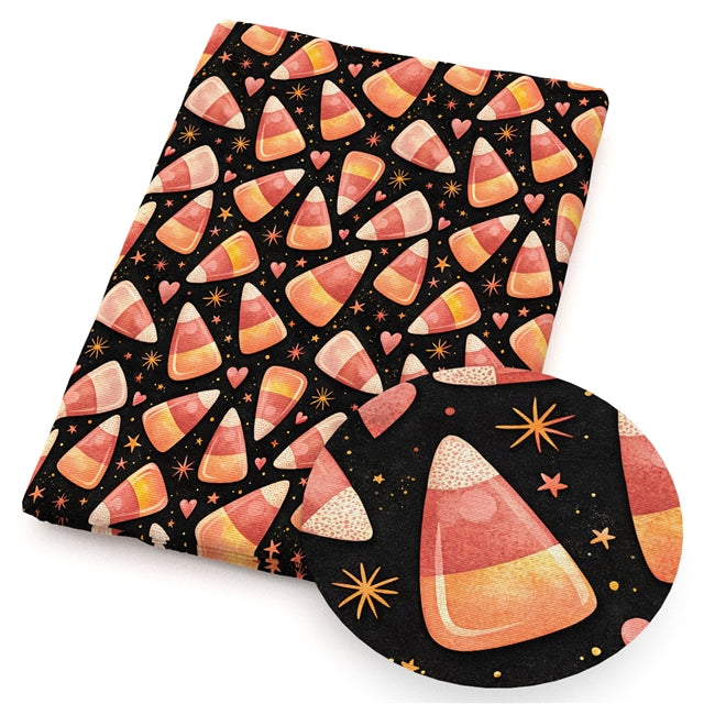 Halloween Candy Corn Printed Faux Leather Sheet FeeFiFauxLeather
