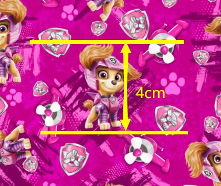 Skye Paw Patrol Litchi Printed Faux Leather Sheet Litchi has a pebble like feel with bright colors FeeFiFauxLeather