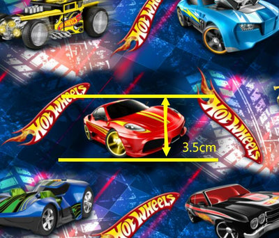 Hot Wheels Cars Litchi Printed Faux Leather Sheet Litchi has a pebble like feel with bright colors