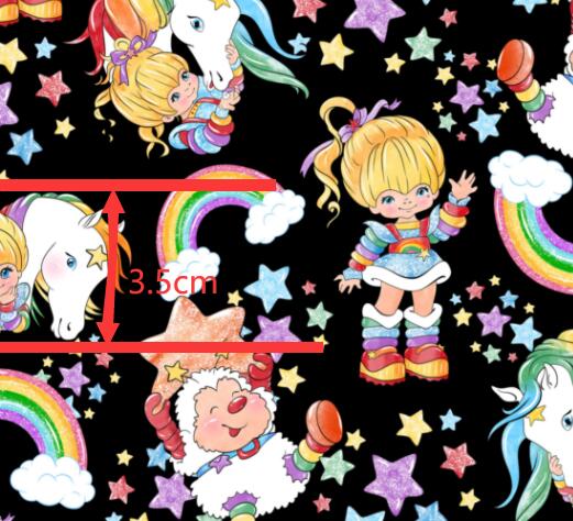 Rainbow Brite Litchi Printed Faux Leather Sheet Litchi has a pebble like feel with bright colors