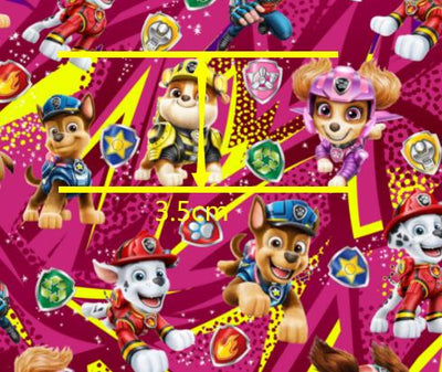 Paw Patrol Litchi Printed Faux Leather Sheet Litchi has a pebble like feel with bright colors