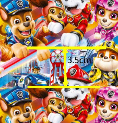 Paw Patrol Litchi Printed Faux Leather Sheet Litchi has a pebble like feel with bright colors