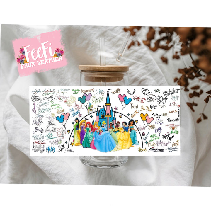Princesses UV DTF Cup Wrap – Easy Cup Wrap for Tumblers & Projects FeeFiFauxLeather