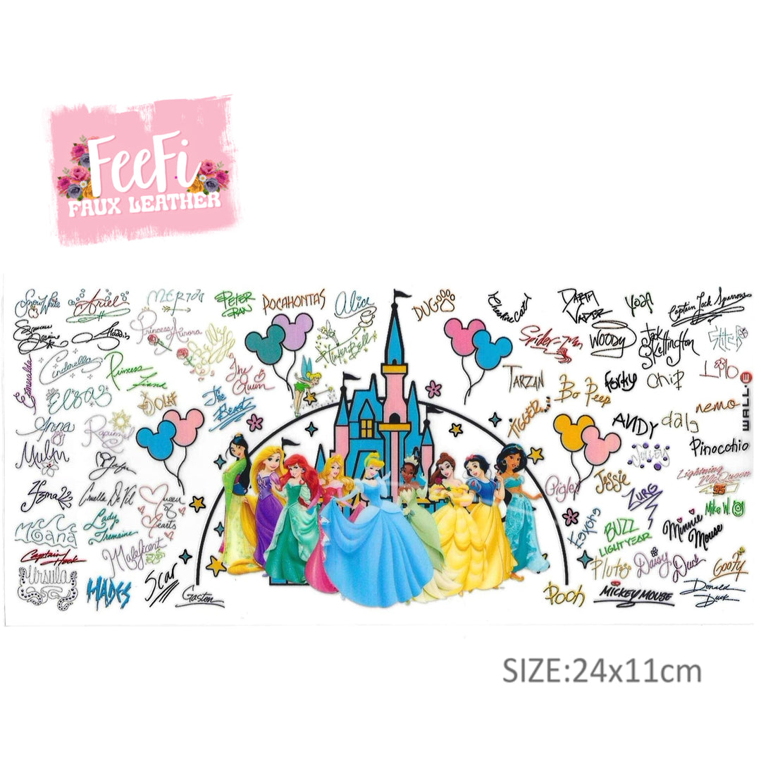 Princesses UV DTF Cup Wrap – Easy Cup Wrap for Tumblers & Projects FeeFiFauxLeather