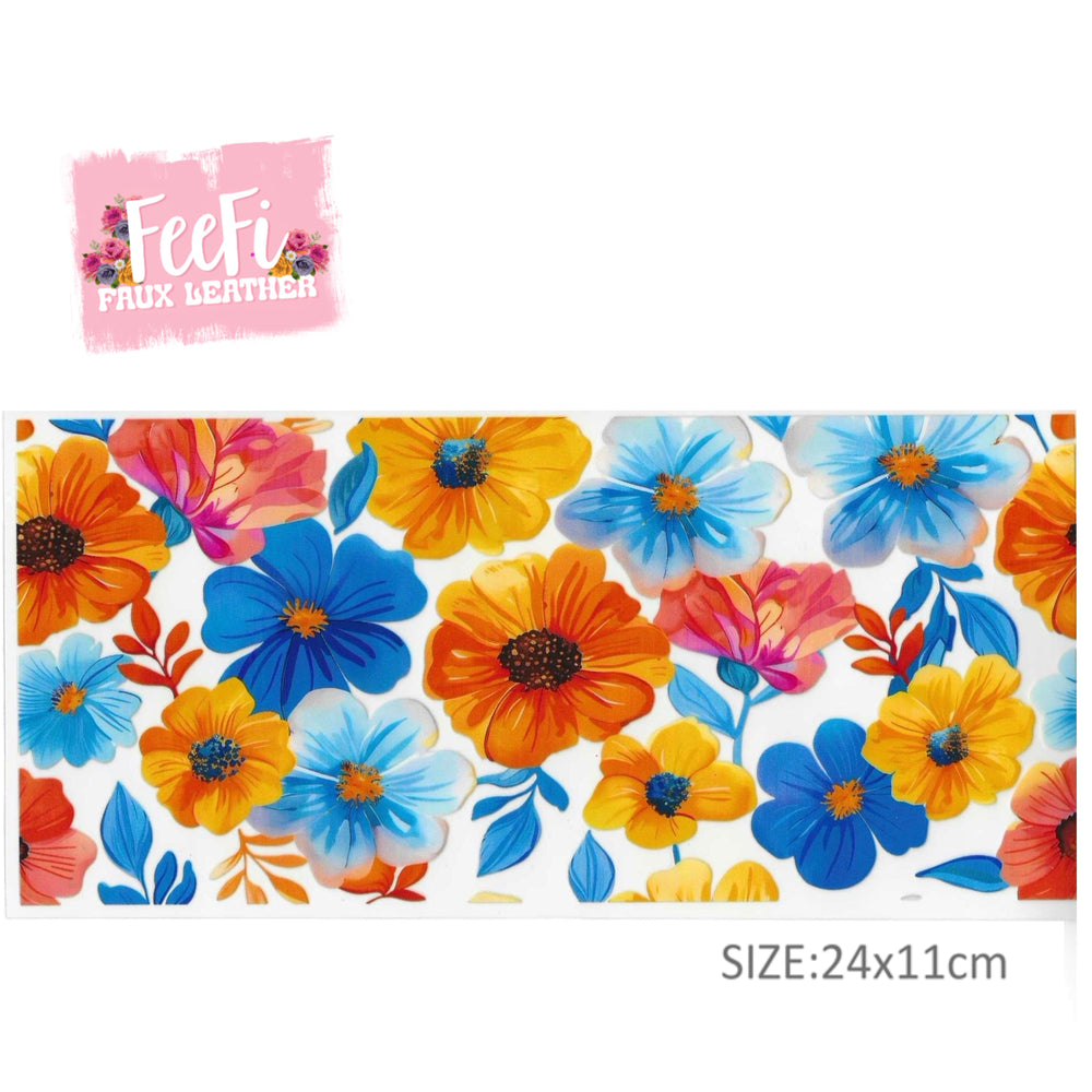Flowers UV DTF Cup Wrap – Easy Cup Wrap for Tumblers & Projects FeeFiFauxLeather