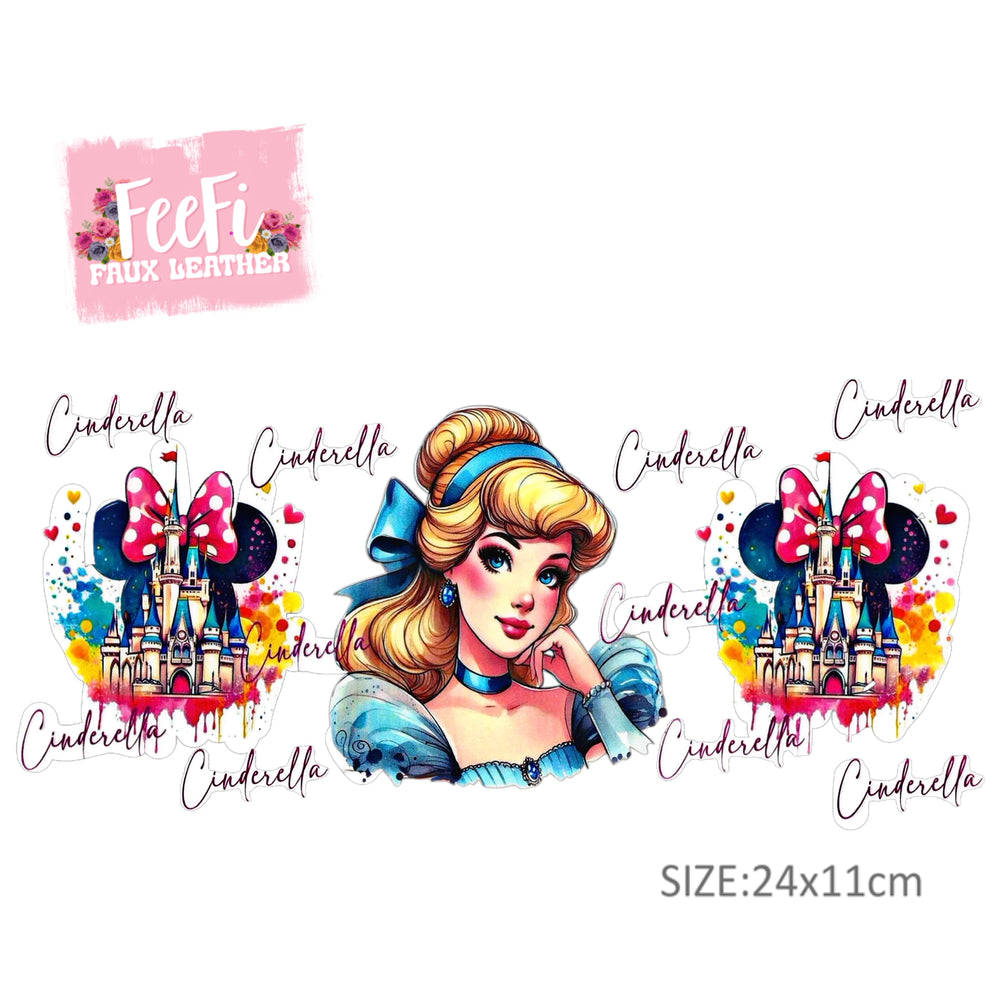 Princesses UV DTF Cup Wrap – Easy Cup Wrap for Tumblers & Projects FeeFiFauxLeather