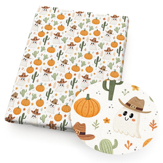 Witchy Pumpkin Patch Halloween Faux Leather 🎃🧙‍♀️ Printed Faux Leather Sheet FeeFiFauxLeather