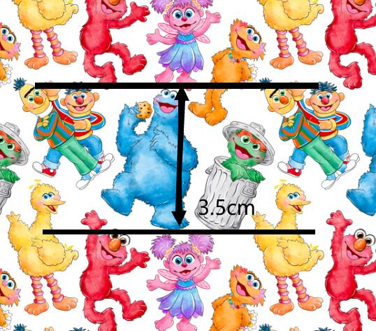 Sesame Street Litchi Printed Faux Leather Sheet Litchi has a pebble like feel with bright colors