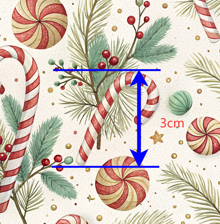 🍬 Peppermint Pine Christmas 🎄✨ Printed Faux Leather Sheet FeeFiFauxLeather
