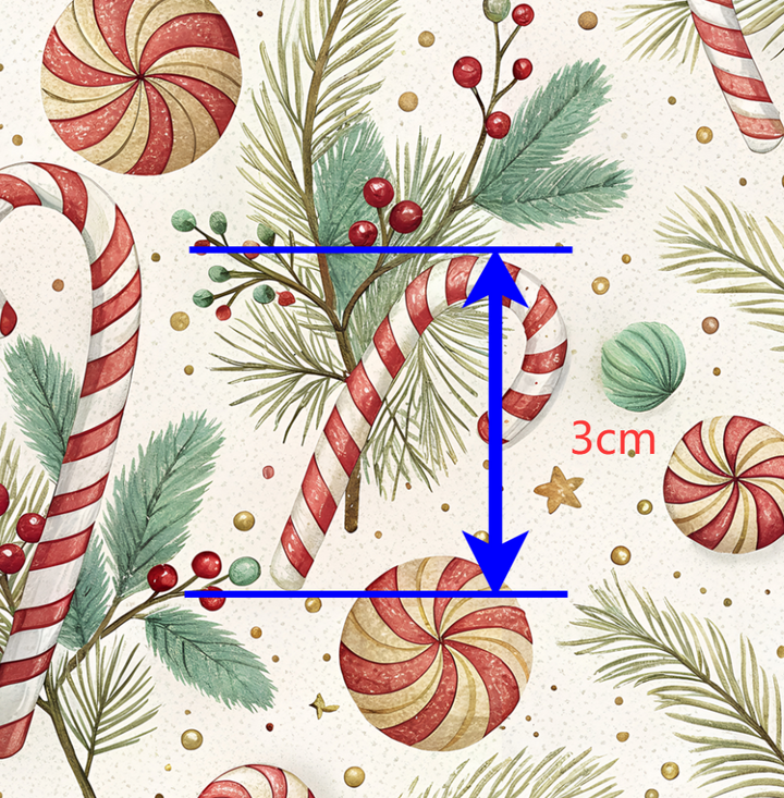 🍬 Peppermint Pine Christmas 🎄✨ Printed Faux Leather Sheet FeeFiFauxLeather