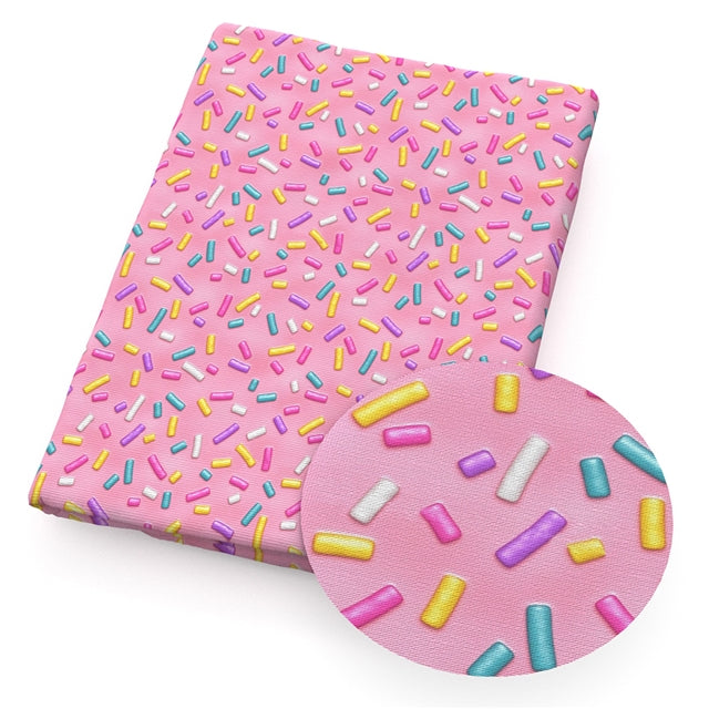 Donut Sprinkles Cotton Printed Fabric FeeFiFauxLeather