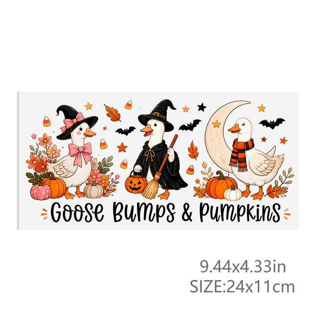 Halloween Goose UV DTF Cup Wrap – Easy Cup Wrap for Tumblers & Projects FeeFiFauxLeather