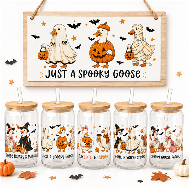 Halloween Goose UV DTF Cup Wrap – Easy Cup Wrap for Tumblers & Projects FeeFiFauxLeather