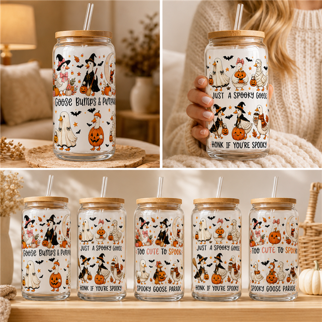 Halloween Goose UV DTF Cup Wrap – Easy Cup Wrap for Tumblers & Projects FeeFiFauxLeather