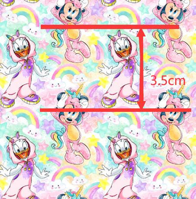Mickey and Friends Unicorn Textured Liverpool/ Bullet Fabric with a textured feel