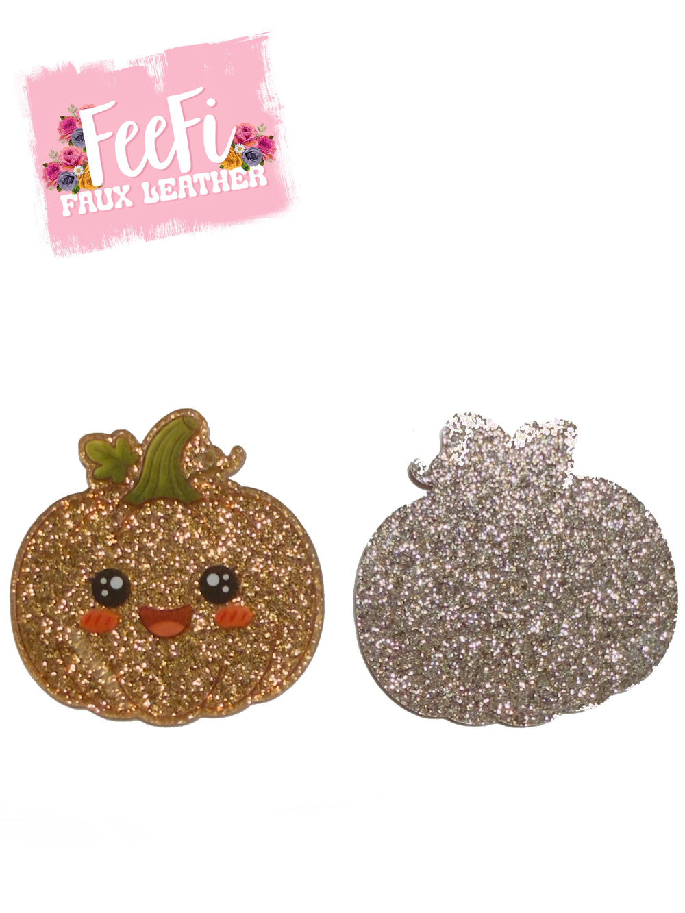 Pumpkin Fall Halloween Glitter Resin 5 piece set FeeFiFauxLeather