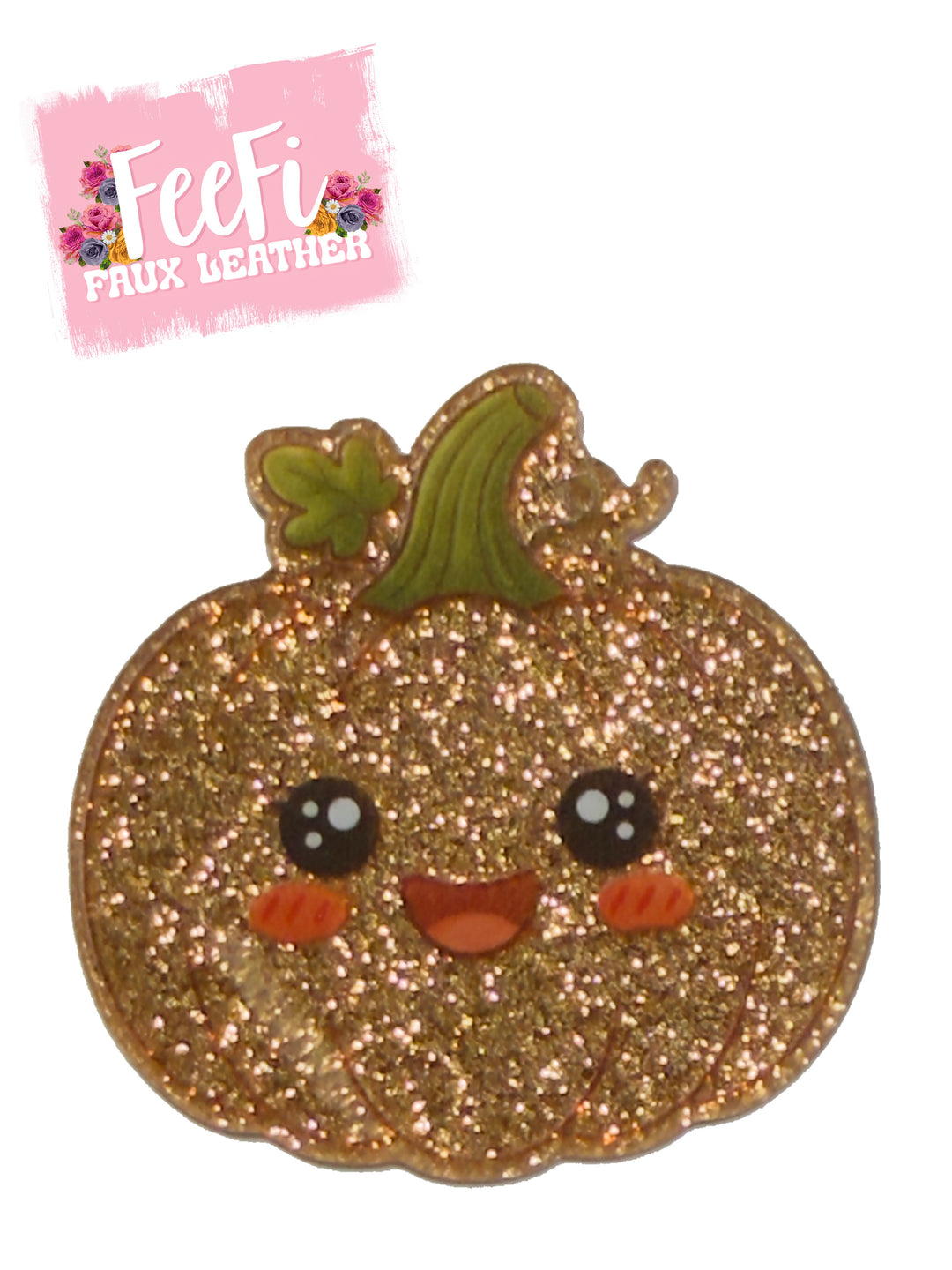 Pumpkin Fall Halloween Glitter Resin 5 piece set FeeFiFauxLeather