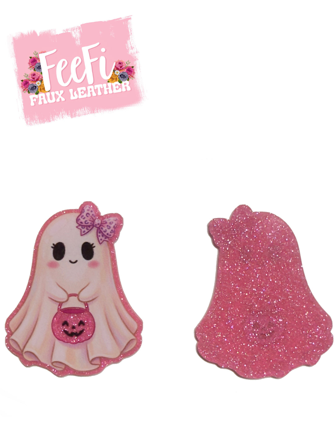 Ghost Halloween Glitter Resin 5 piece set FeeFiFauxLeather